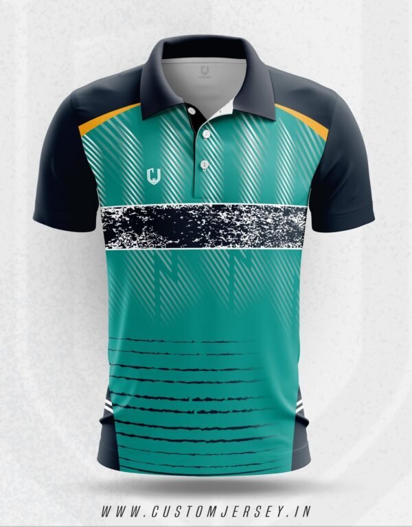 Sea Green With Navy Cricket Team Jersey