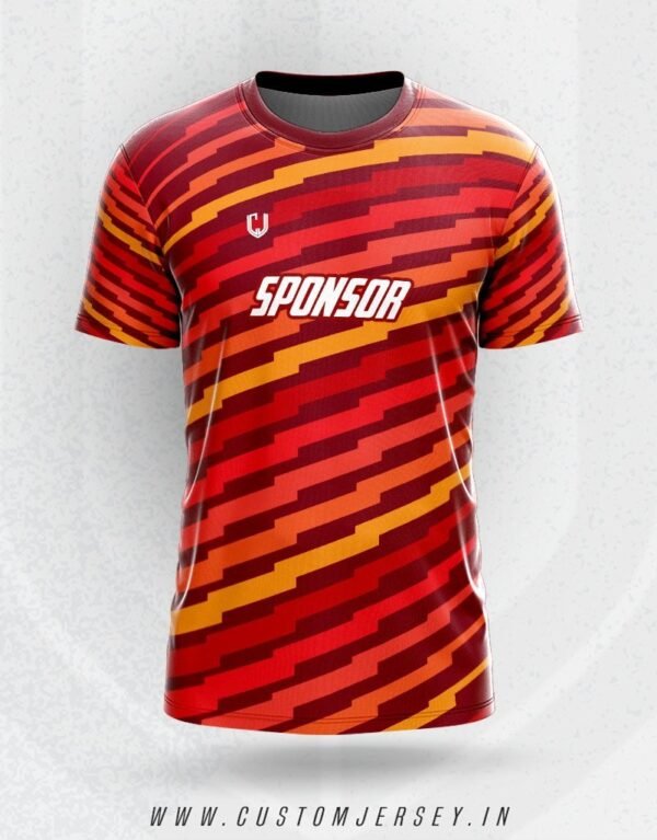 Glitch Pattern Of Orange Jersey O-07