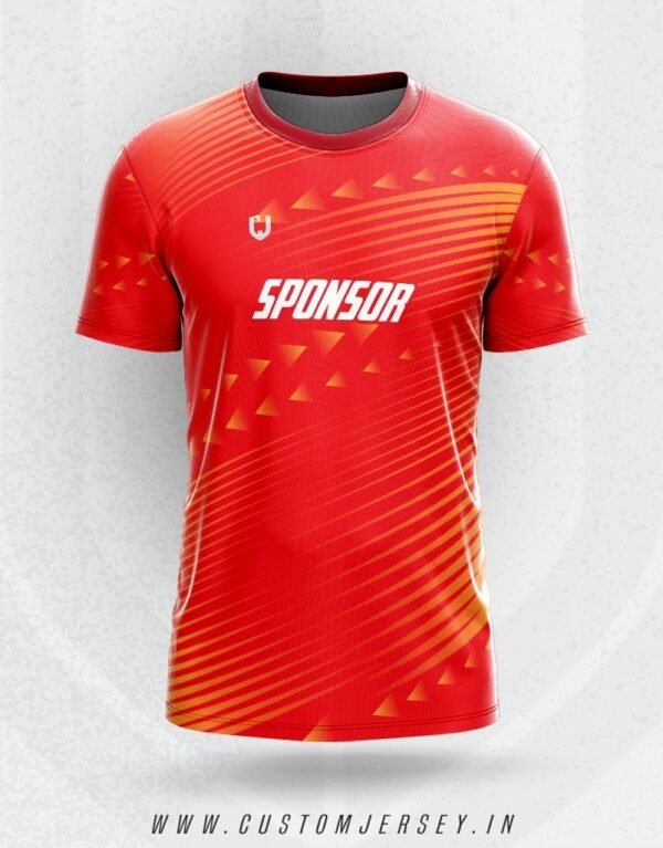 Arrows & Sharp Lines On Orange Jersey O-09